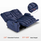 Power Reclining Loveseat Sofa with Heat and Massage, Fabric