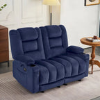 Power Reclining Loveseat Sofa with Heat and Massage, Fabric