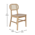 Rattan Back Dining Chair, Solid Wood Frame, Multiple Colors