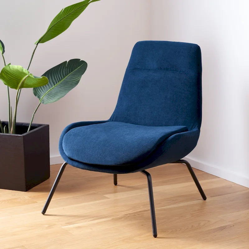 Velvet Accent Chair with Metal Legs - 24W x 28D x 32H