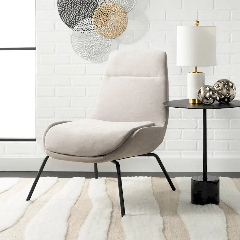 Velvet Accent Chair with Metal Legs - 24W x 28D x 32H