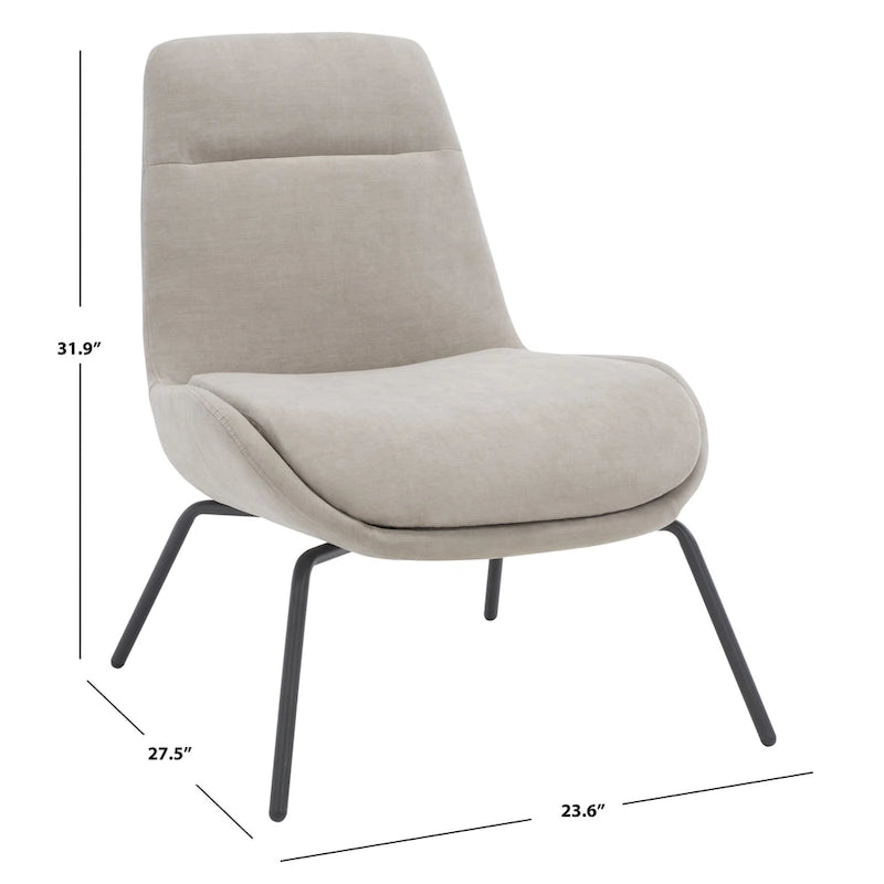 Velvet Accent Chair with Metal Legs - 24W x 28D x 32H
