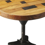 Revolving Bar Stool with Reclaimed Wood Seat and Iron Legs