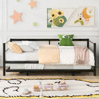 Twin Metal Daybed with Adjustable Pop-Up Trundle