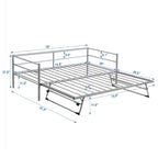 Twin Metal Daybed with Adjustable Pop-Up Trundle