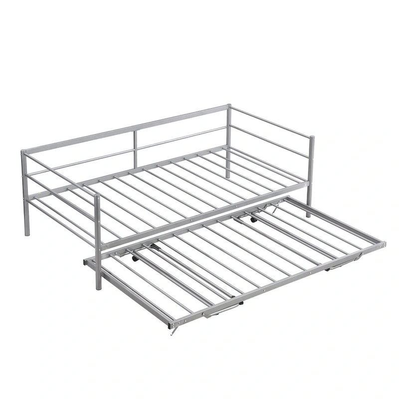 Twin Metal Daybed with Adjustable Pop-Up Trundle