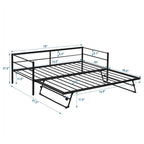 Twin Metal Daybed with Adjustable Pop-Up Trundle
