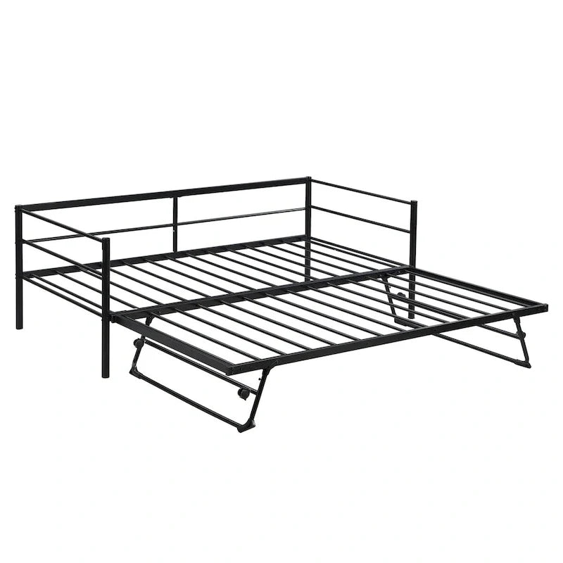 Twin Metal Daybed with Adjustable Pop-Up Trundle