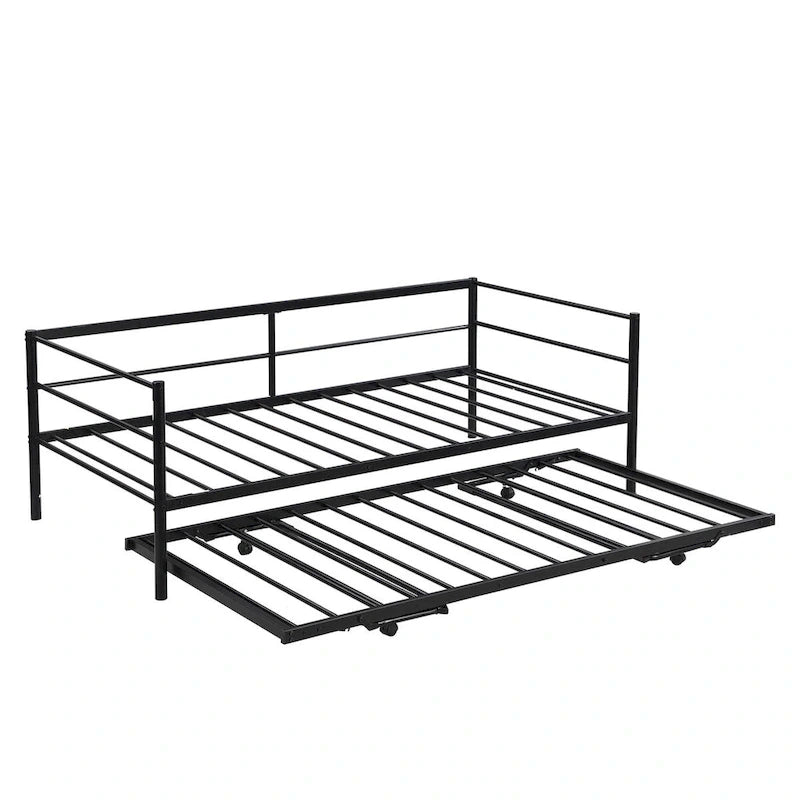 Twin Metal Daybed with Adjustable Pop-Up Trundle