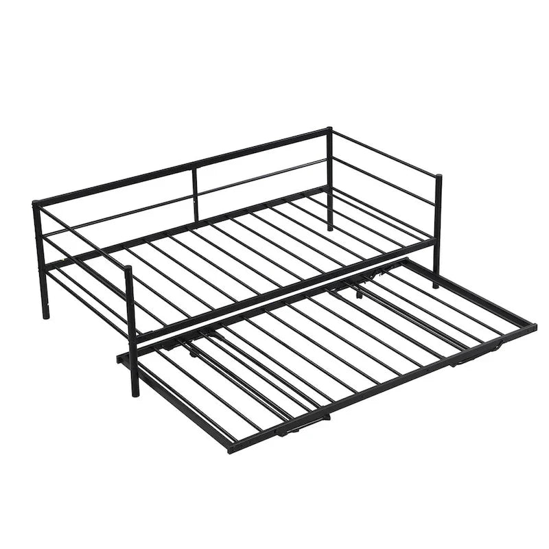 Twin Metal Daybed with Adjustable Pop-Up Trundle