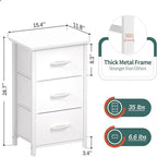 3-Drawer Fabric Storage Dresser, Steel Frame with MDF Top