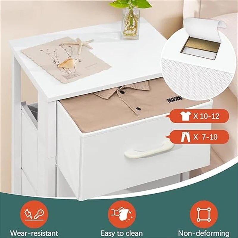 3-Drawer Fabric Storage Dresser, Steel Frame with MDF Top