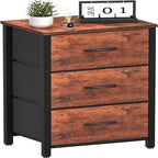 3-Drawer Fabric Storage Dresser, Steel Frame with MDF Top