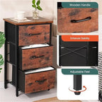 3-Drawer Fabric Storage Dresser, Steel Frame with MDF Top