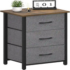 3-Drawer Fabric Storage Dresser, Steel Frame with MDF Top