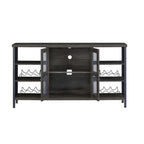 Industrial Wine Bar Cabinet, Liquor Storage Credenza, Sideboard with Wine Racks & Stemware Holder 55.12'w x 13.78'd x 30.31' h