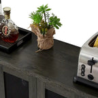 Industrial Wine Bar Cabinet, Liquor Storage Credenza, Sideboard with Wine Racks & Stemware Holder 55.12'w x 13.78'd x 30.31' h