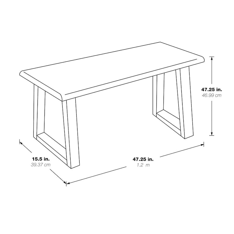 Solid Wood Entryway Bench, Rustic Sand or Charcoal Finish