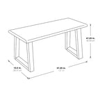 Solid Wood Entryway Bench, Rustic Sand or Charcoal Finish