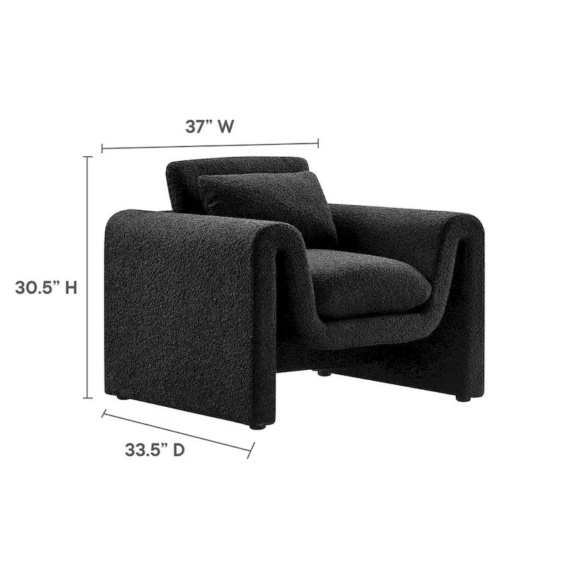 Boucle Upholstered Armchair
