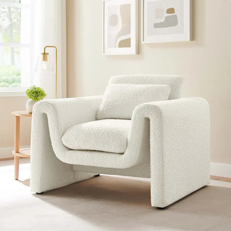 Boucle Upholstered Armchair