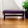 45 Plum Velvet Upholstered Bench - 45.27L x 19.68W x 19.29H
