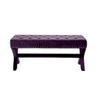 45 Plum Velvet Upholstered Bench - 45.27L x 19.68W x 19.29H