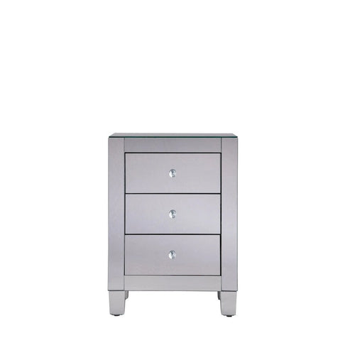  Contempo Clear Mirror 3 Drawer Cabinet