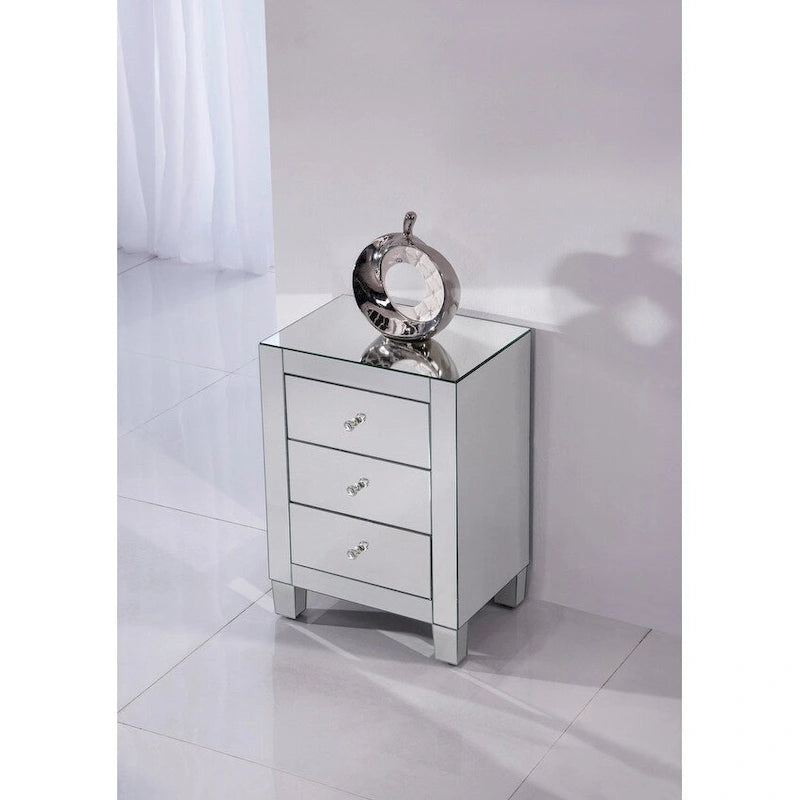 Clear Mirror 3 Drawer Cabinet