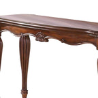 Wood Sofa Table with Carved Apron Detail, Cherry Brown Finish
