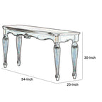 Wood Sofa Table with Carved Apron Detail, Cherry Brown Finish