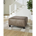 Oversized Square Accent Ottoman, Faux Leather, 39"W x 39"D x 19"H