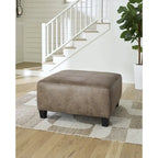 Oversized Square Accent Ottoman, Faux Leather, 39"W x 39"D x 19"H