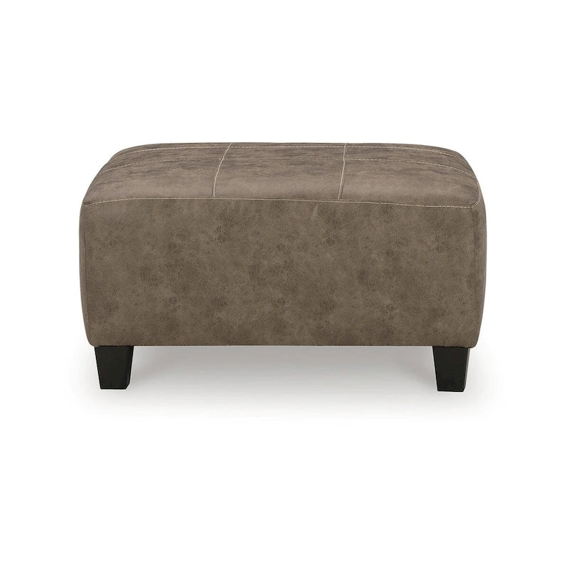 Oversized Square Accent Ottoman, Faux Leather, 39"W x 39"D x 19"H