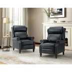 Modern Leather Recliner with Nailhead Trim, Set of 2