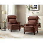Modern Leather Recliner with Nailhead Trim, Set of 2