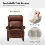 Modern Leather Recliner with Nailhead Trim, Set of 2