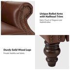 Modern Leather Recliner with Nailhead Trim, Set of 2