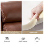 Modern Leather Recliner with Nailhead Trim, Set of 2