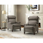 Modern Leather Recliner with Nailhead Trim, Set of 2