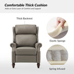 Modern Leather Recliner with Nailhead Trim, Set of 2