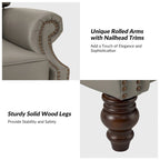Modern Leather Recliner with Nailhead Trim, Set of 2