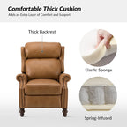 Modern Leather Recliner with Nailhead Trim, Set of 2