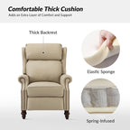 Modern Leather Recliner with Nailhead Trim, Set of 2