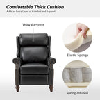 Modern Leather Recliner with Nailhead Trim, Set of 2