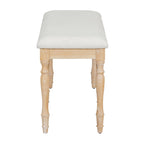 Vintage Traditional 50.4inch Upholstered Dining Bench with 6 Solid Wood Legs