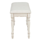 Vintage Traditional 50.4inch Upholstered Dining Bench with 6 Solid Wood Legs