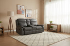 Tom 74 Inch Motion Manual Recliner Loveseat, Gel Foam, Black Faux Leather