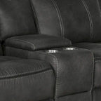74" Manual Recliner Loveseat with Center Console, Gel Foam, Faux Leather