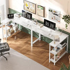 47" Computer Desk with Reversible 2-Tier Storage Shelves